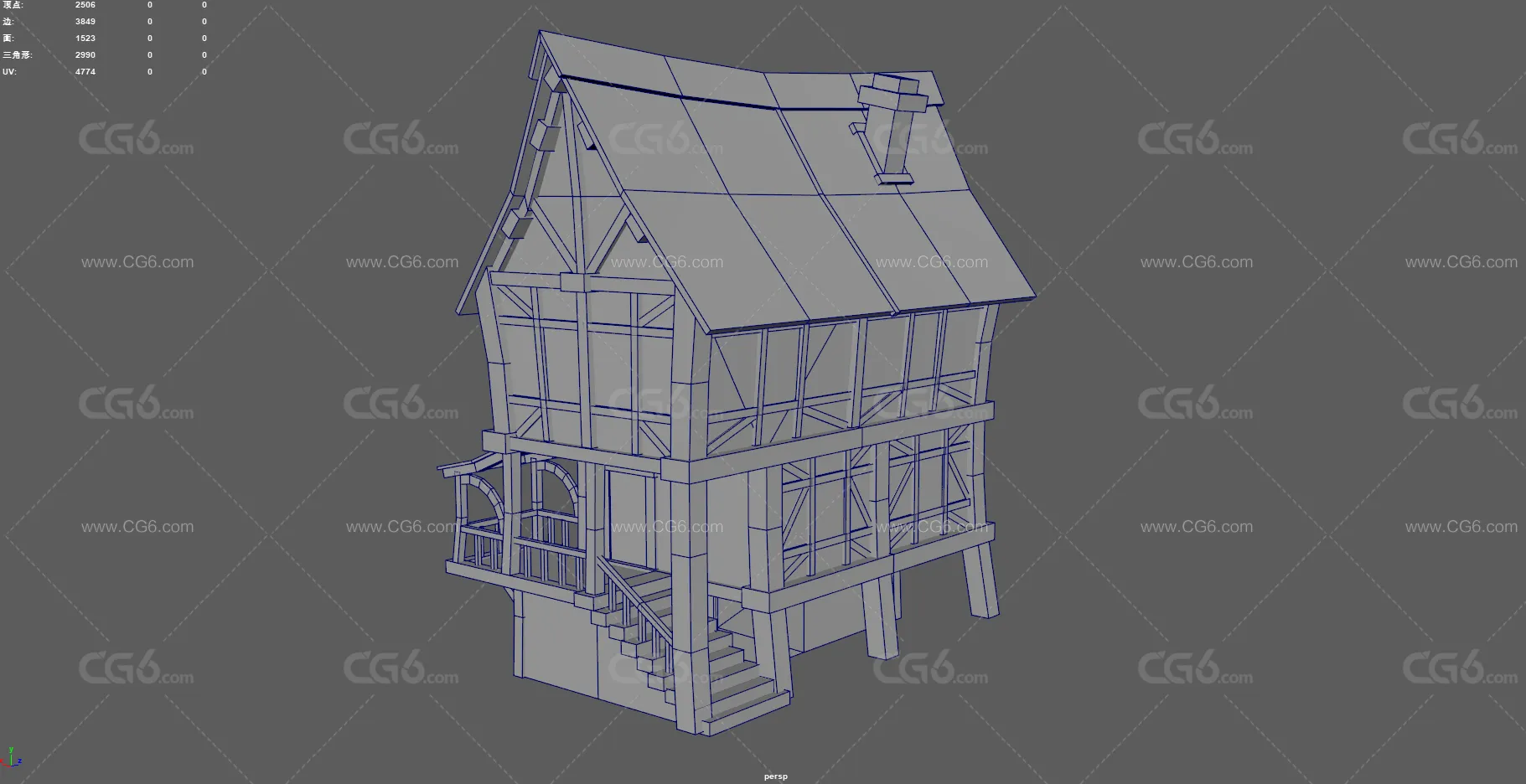 水车小屋 卡通房屋 水磨坊 森林木屋 小房子 欧式建筑 卡通村庄 中世纪建筑 游戏木屋 西方房屋-8