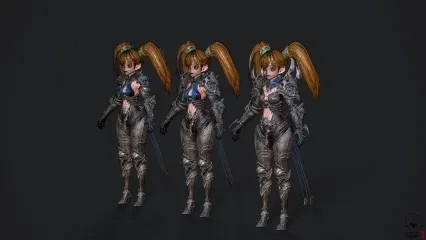 矮人死亡骑士女 铠甲士兵女  护卫女