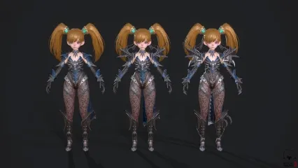 双马尾女孩  女战士  游戏角色