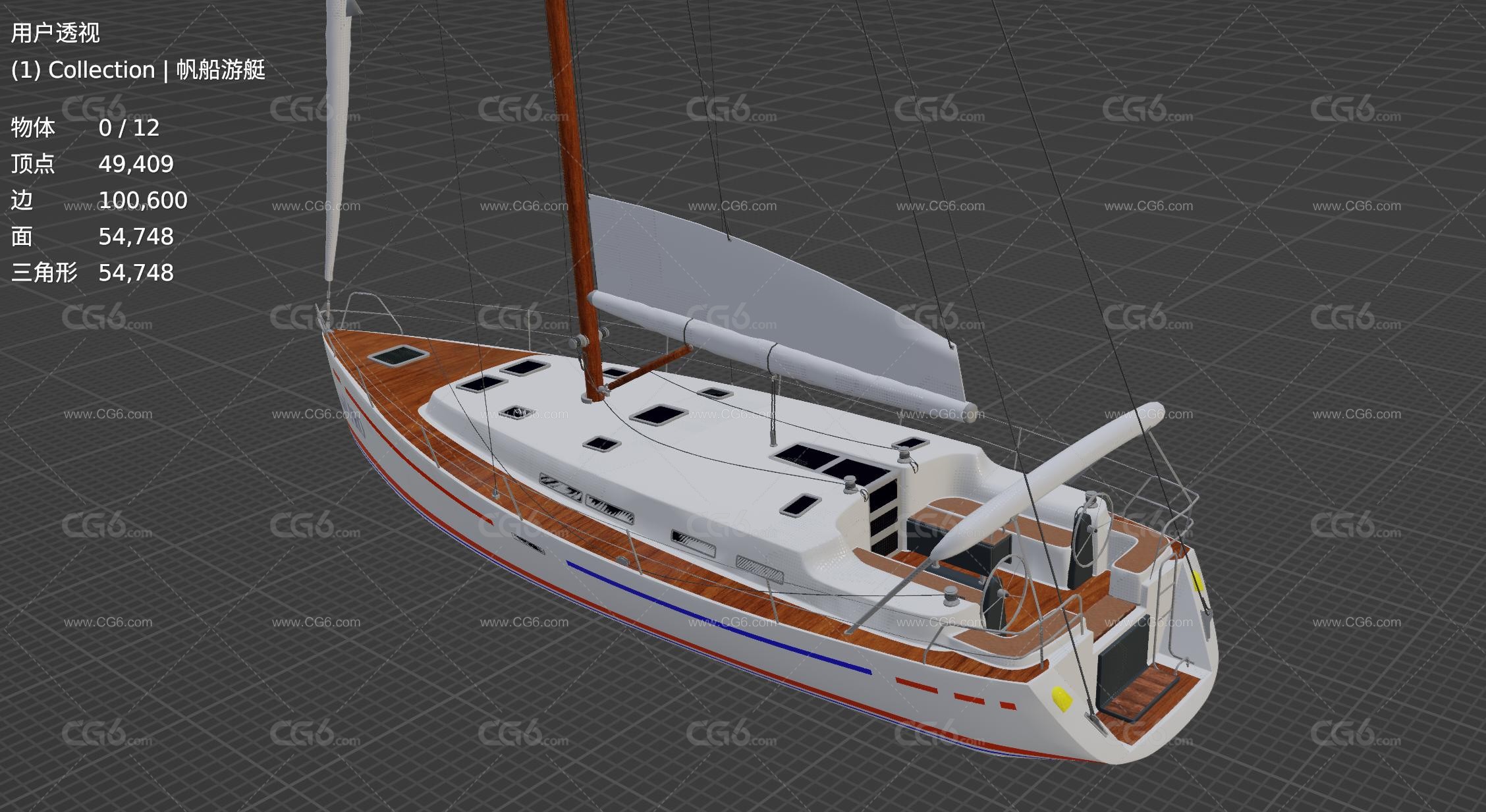 帆船 游艇 豪华游艇 私人游艇 远洋船 赛船 船艇3D模型-5