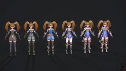 女孩手游角色   群体女生   军队女神