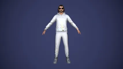 西方人物 画家 墨镜男子 休闲服男子 长发男子 特工 游戏角色3D模型