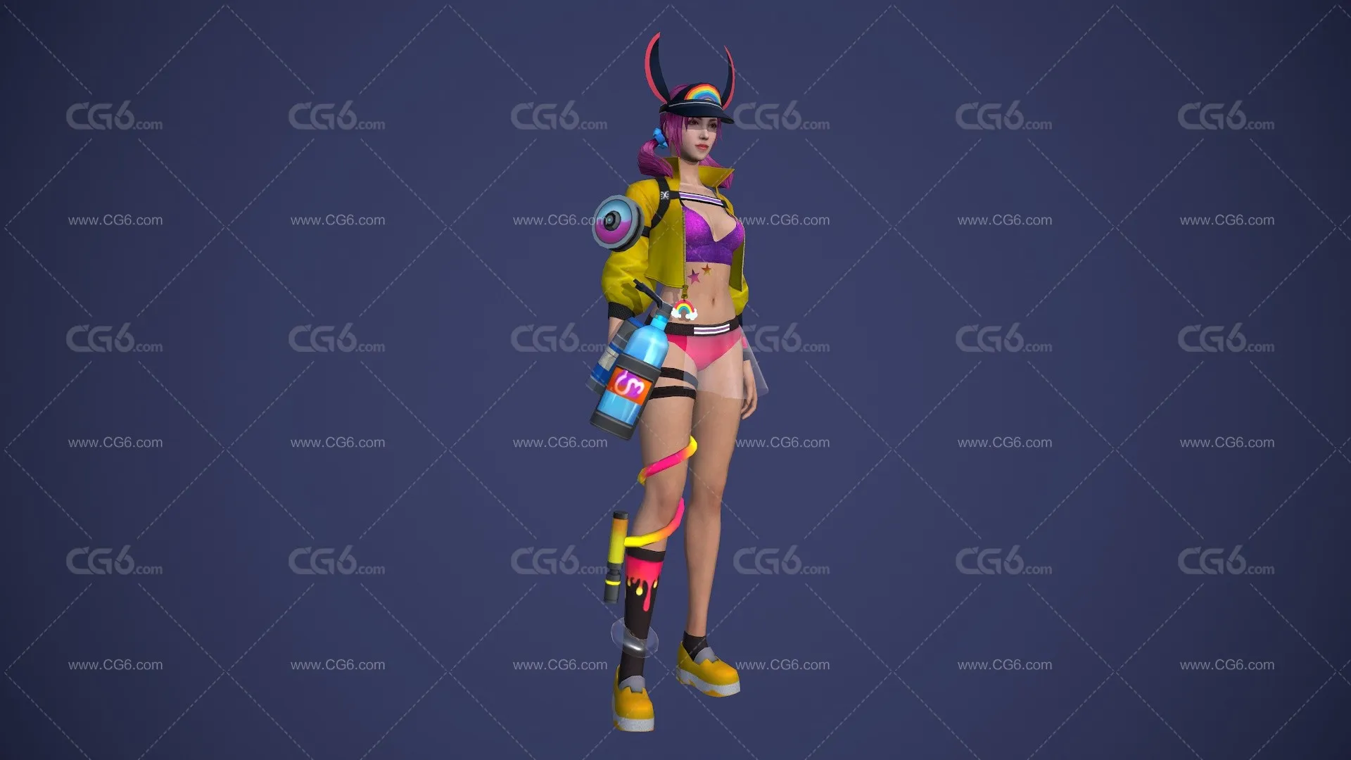 美女潜水员 泳装美女 性感美女 御姐 小姐姐 小萝莉 潜水服 游戏人物3D模型-5