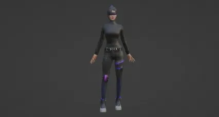 蒙眼女郎 美少女战士 黑衣美女 女特工 女警官 女刑警 女武士3D模型