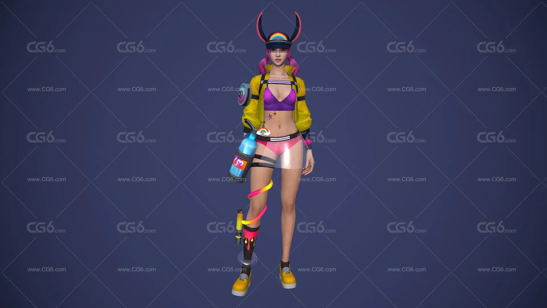 美女潜水员 泳装美女 性感美女 御姐 小姐姐 小萝莉 潜水服 游戏人物3D模型-1