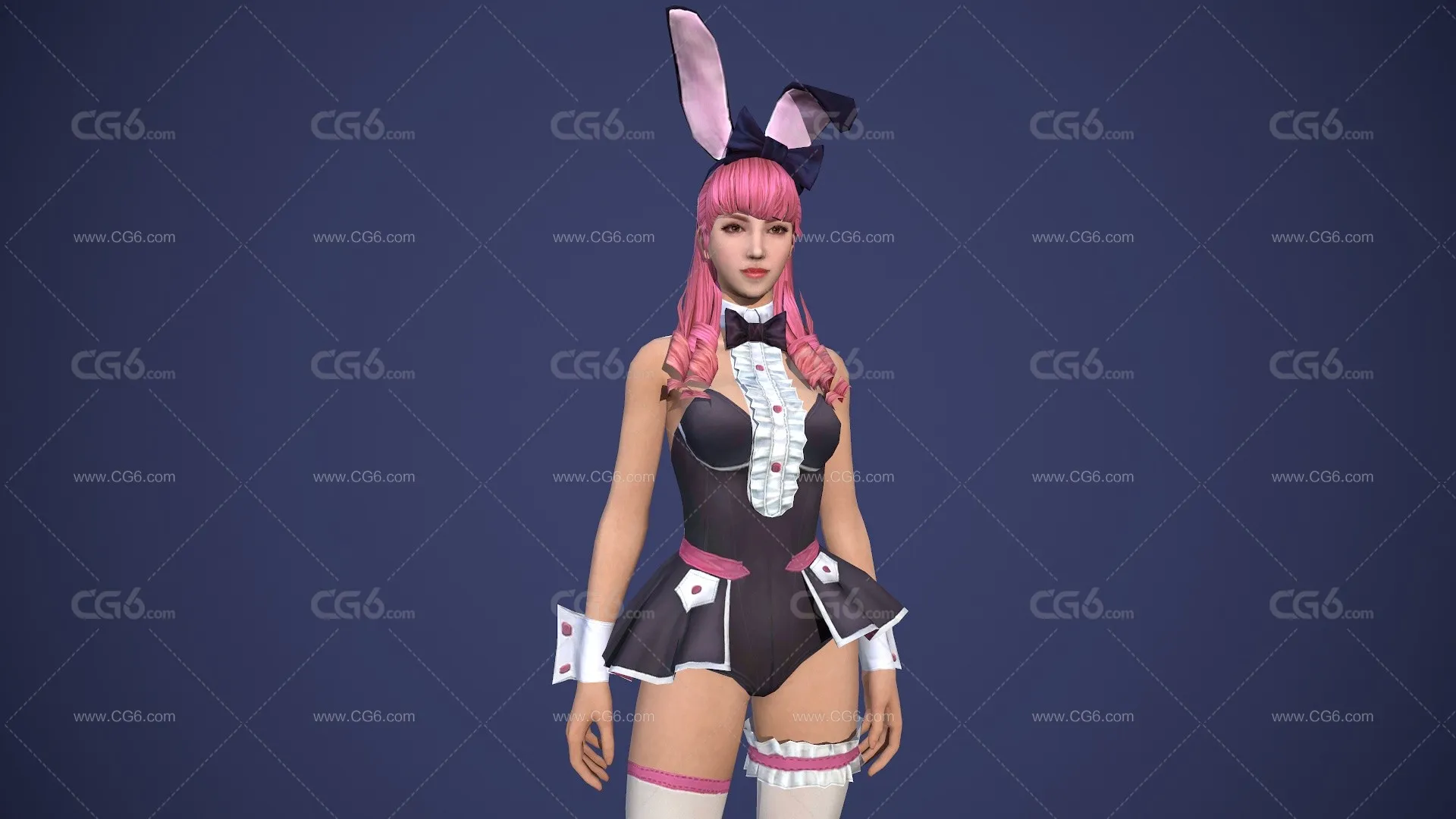 性感女郎 兔女郎 女招待 美女服务员 夜上海女郎 御姐 美少女 酒吧酒女郎 萝莉 女荷官3D模型-4