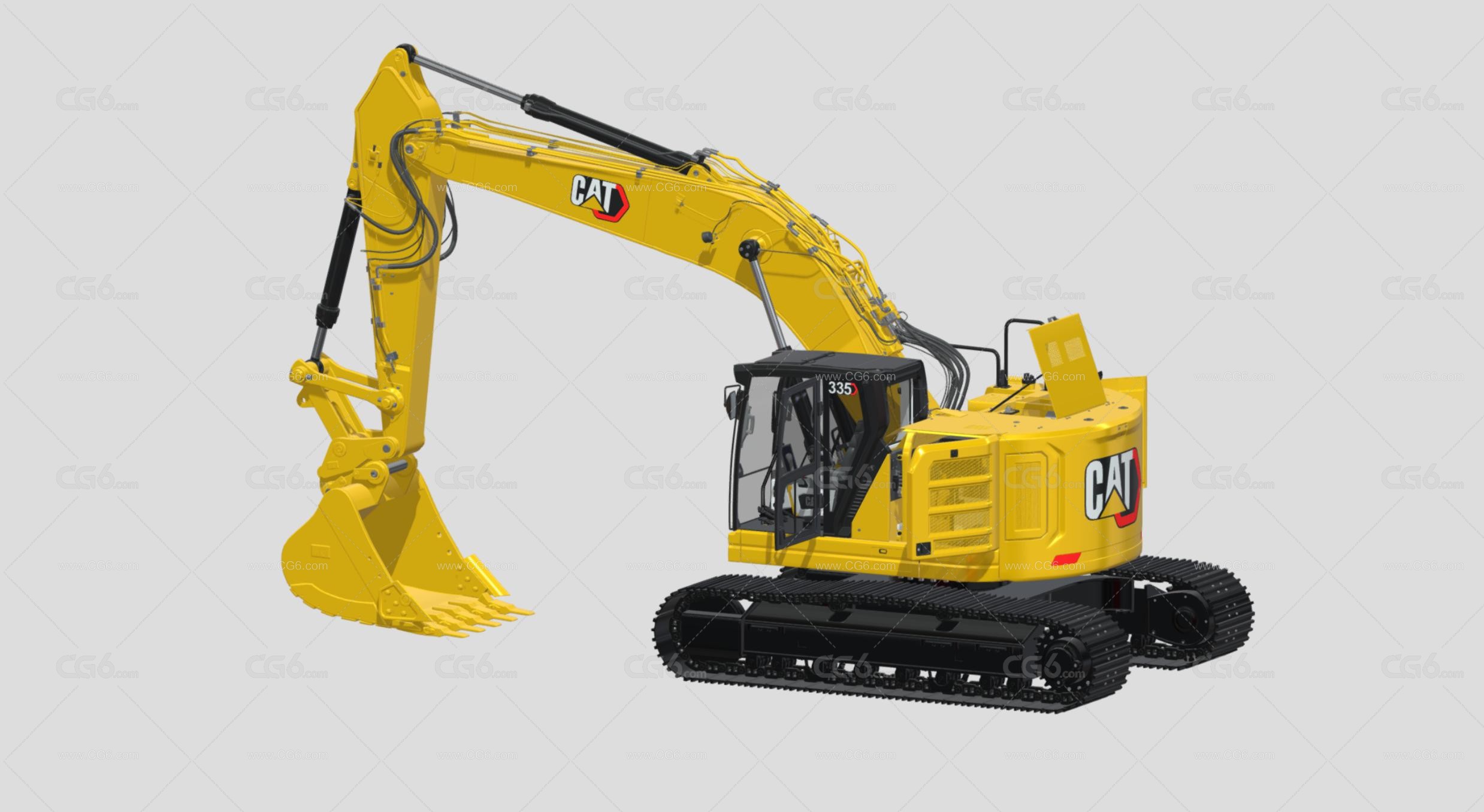 CAT335中型挖掘机 挖土机 挖机 履带式挖掘机 机械手臂 工程车 反铲挖掘机 钩机 工程机械3D模型-3