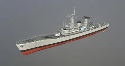 利安德级护卫舰12I型 战列舰 巡洋舰 军舰 轻护卫舰 驱逐舰3D模型