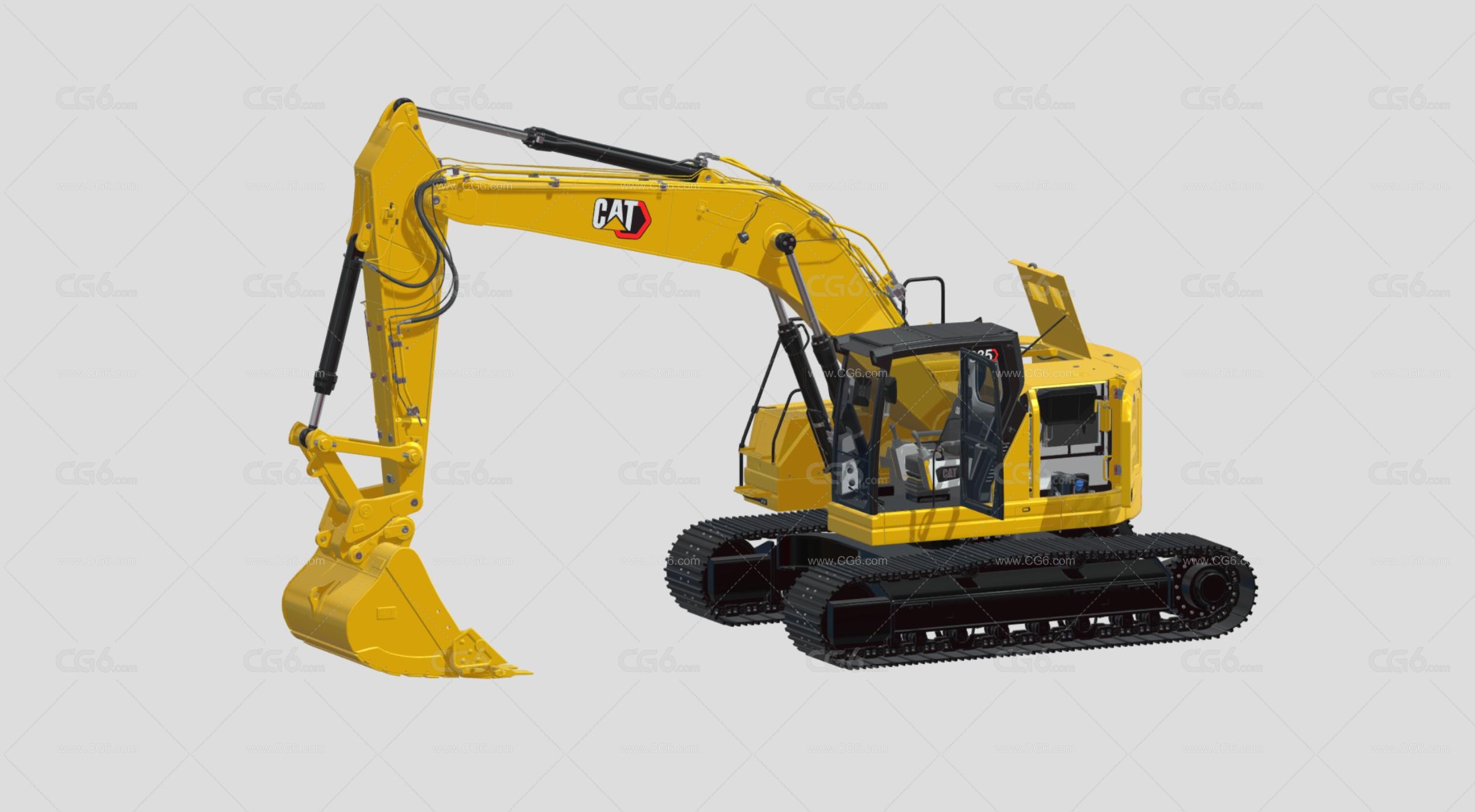 CAT335中型挖掘机 挖土机 挖机 履带式挖掘机 机械手臂 工程车 反铲挖掘机 钩机 工程机械3D模型-1