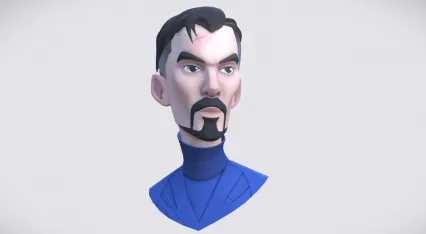 卡通头像 博士头像 奇异博士头像 卡通人物头像 男士头像3D模型