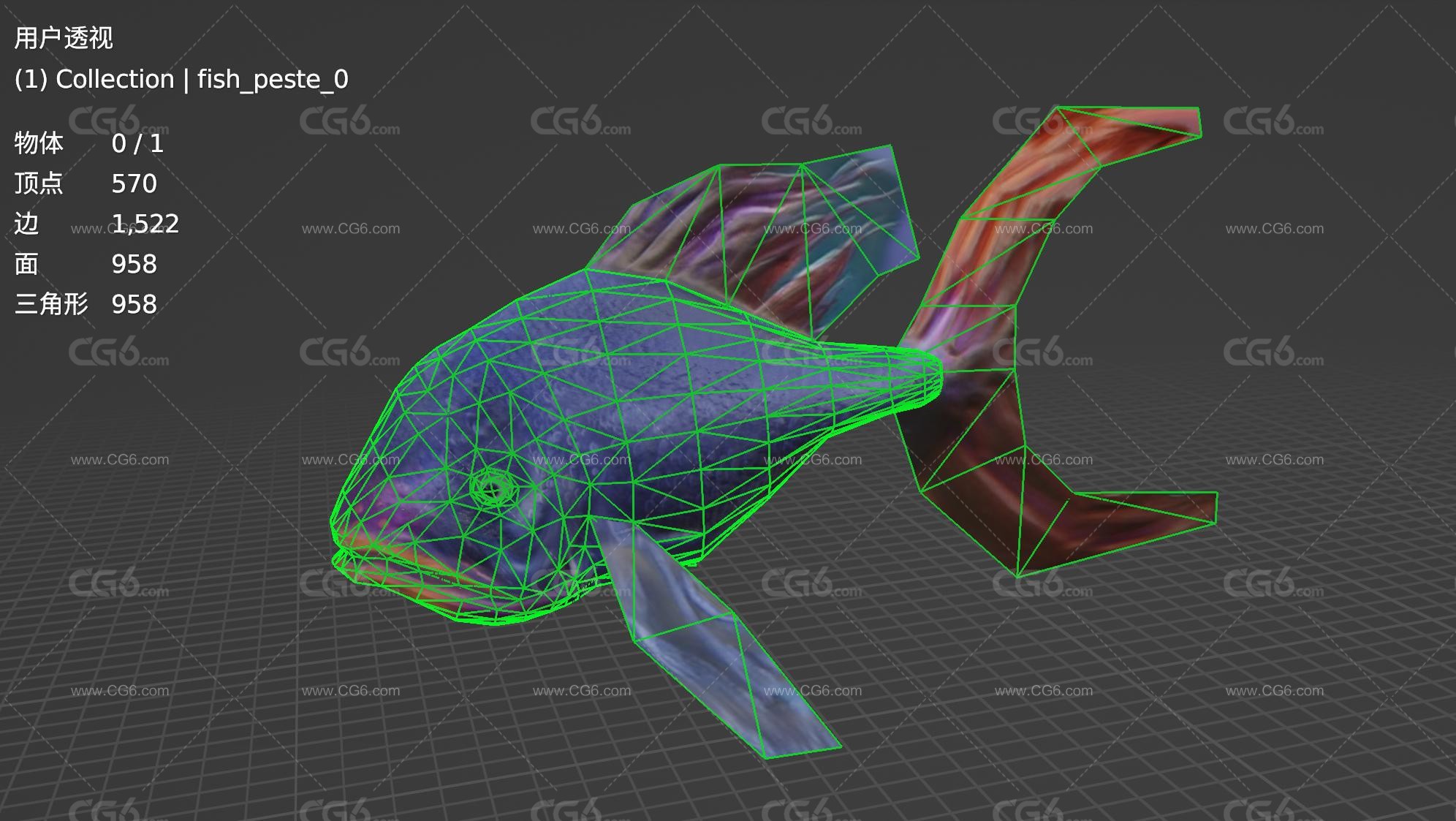 金鱼 热带鱼 怪鱼3D模型-5