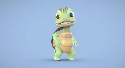 可爱的小乌龟 卡通乌龟 小乌龟 卡通动物 卡通海龟 动物角色3D模型