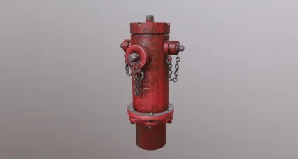 PBR生锈的消防栓 红漆消防栓 给水栓 消防龙头 消火栓 消防工具 消防设备 消防设施 灭火器3D模型