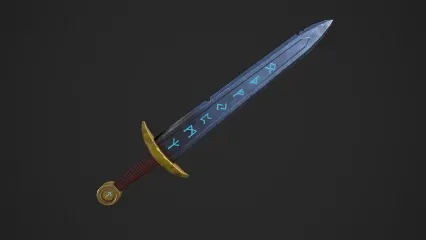 卡通宝剑 维京宝剑 大剑 神剑 魔法剑 符文剑 冷兵器 武器 古代武器3D模型