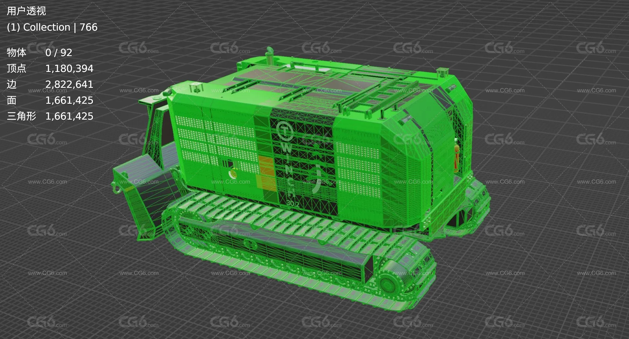 T型绞车  T型绞盘 牵引绞车 推土机 木材采伐机 伐木辅助机器3D模型-7