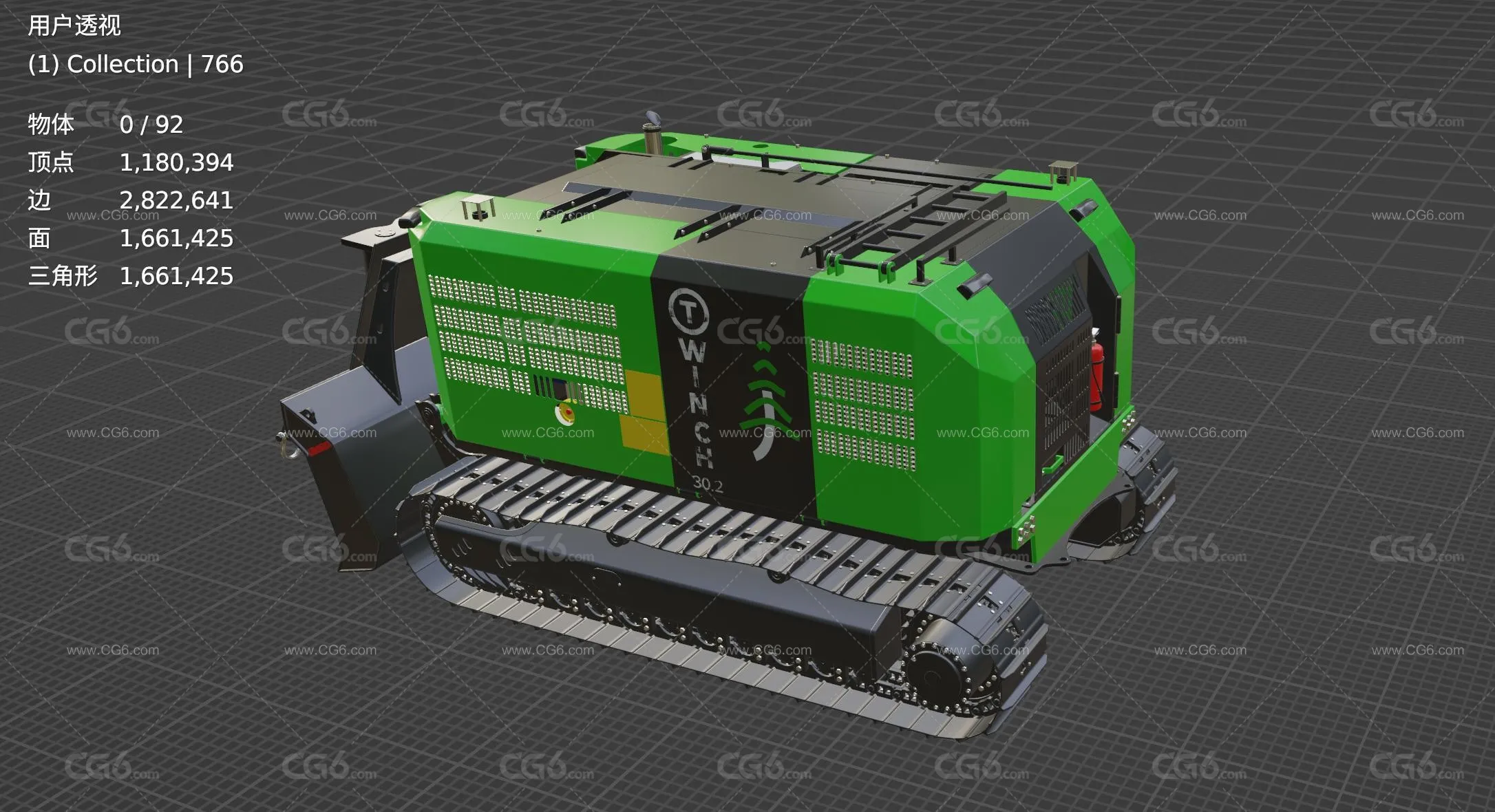T型绞车  T型绞盘 牵引绞车 推土机 木材采伐机 伐木辅助机器3D模型-6