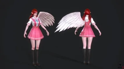 卡米艾尔校服  粉色短裙女孩  美女精灵