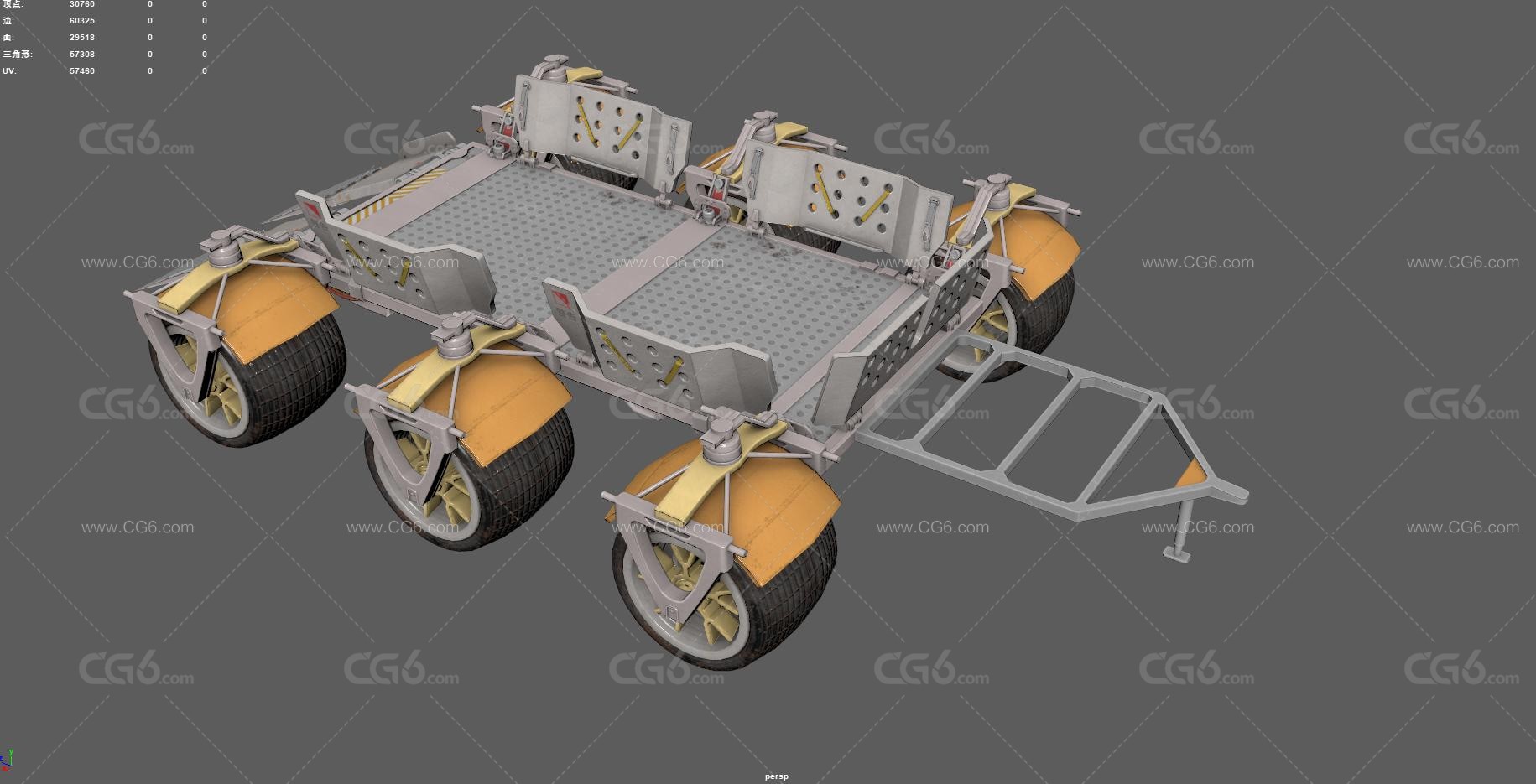 火星车 火星探测器 拖挂车 运输车 登陆车 外星拖挂 科幻卡车 外星矿车 科幻汽车 全地形车-9