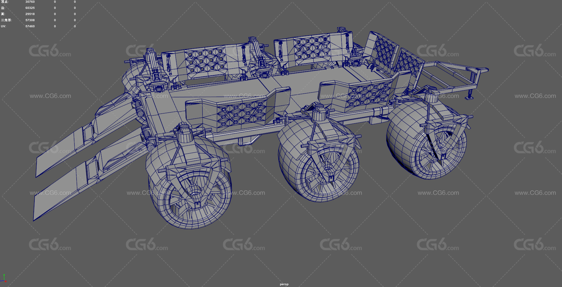 火星车 火星探测器 拖挂车 运输车 登陆车 外星拖挂 科幻卡车 外星矿车 科幻汽车 全地形车-11