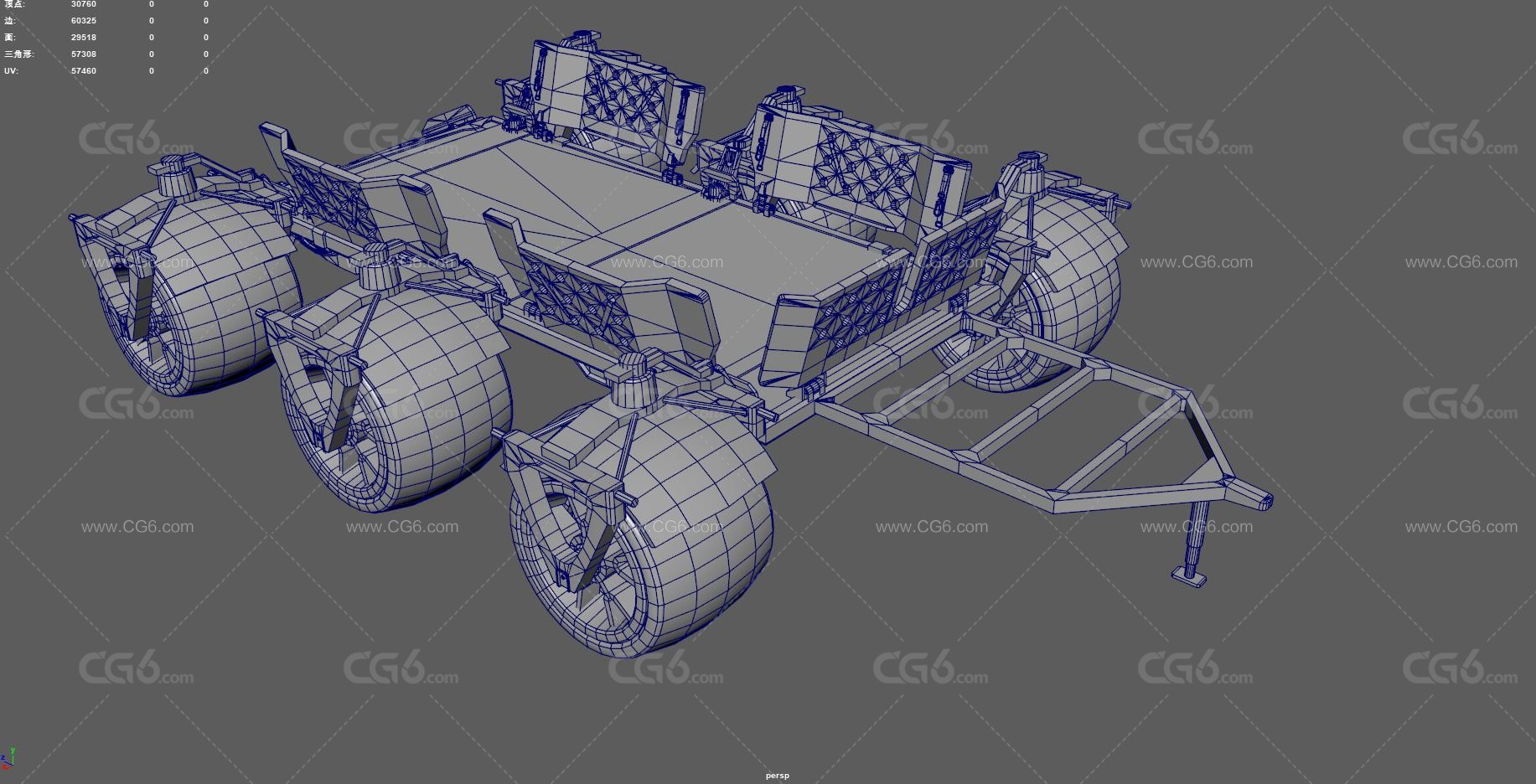 火星车 火星探测器 拖挂车 运输车 登陆车 外星拖挂 科幻卡车 外星矿车 科幻汽车 全地形车-16