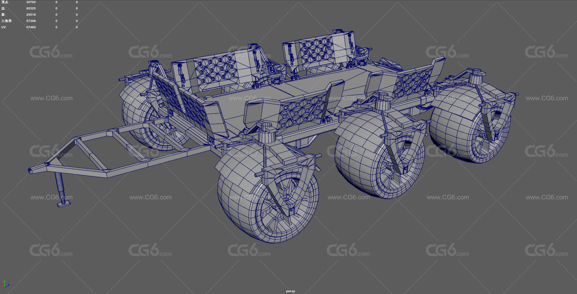 火星车 火星探测器 拖挂车 运输车 登陆车 外星拖挂 科幻卡车 外星矿车 科幻汽车 全地形车-15