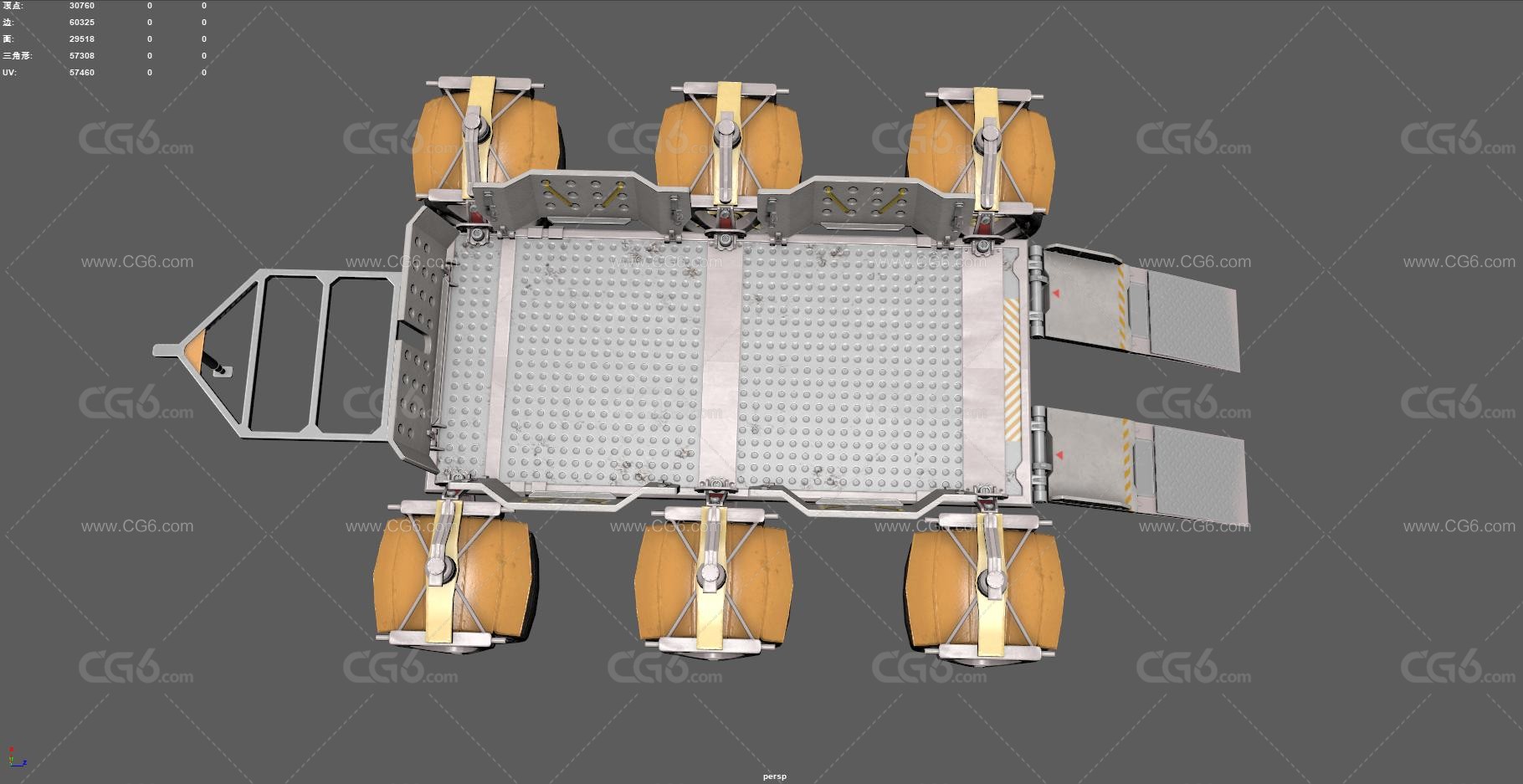 火星车 火星探测器 拖挂车 运输车 登陆车 外星拖挂 科幻卡车 外星矿车 科幻汽车 全地形车-3