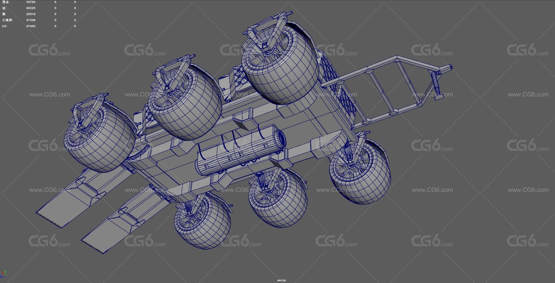 火星车 火星探测器 拖挂车 运输车 登陆车 外星拖挂 科幻卡车 外星矿车 科幻汽车 全地形车-13