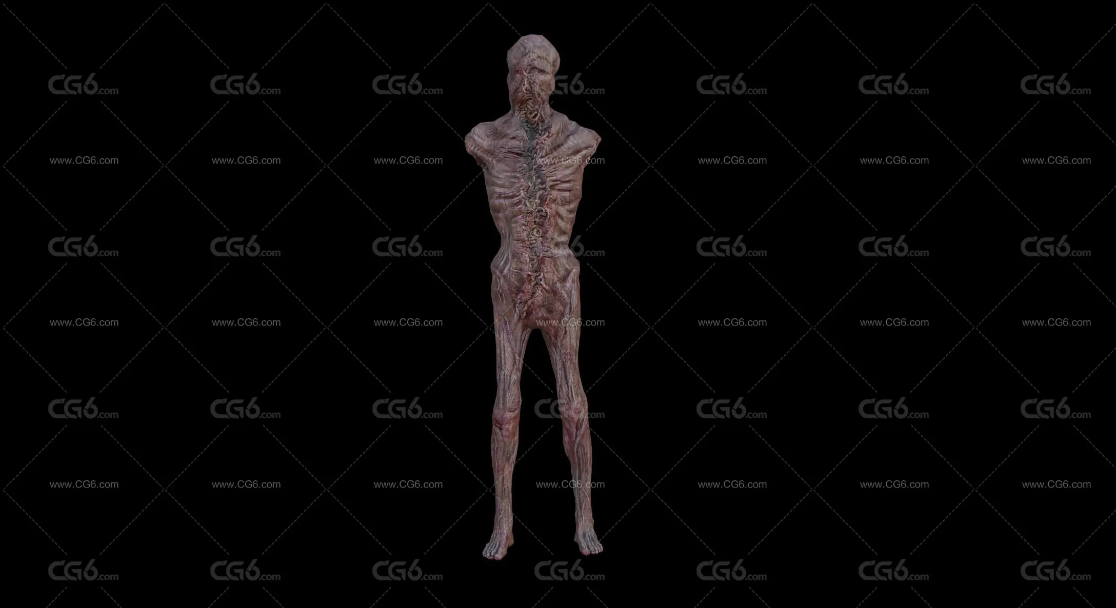 尸体 僵尸骨骼 妖怪 魔鬼 突变体 丧尸 吸血鬼 怪兽 游戏写实的恐怖电影道具 牢笼 刑具3D模型-2