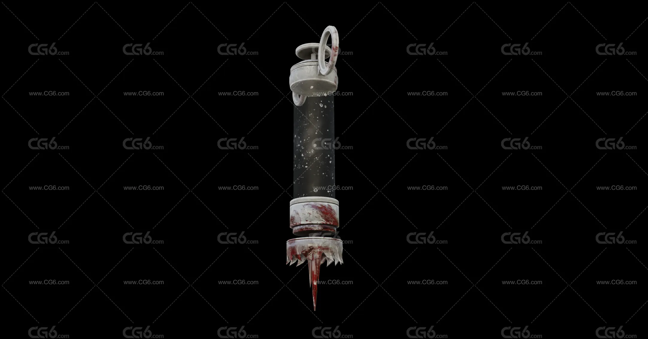 次时代PBR恐怖电影 游戏 惊悚 注射器 道具 枯萎病注射器3D模型-3