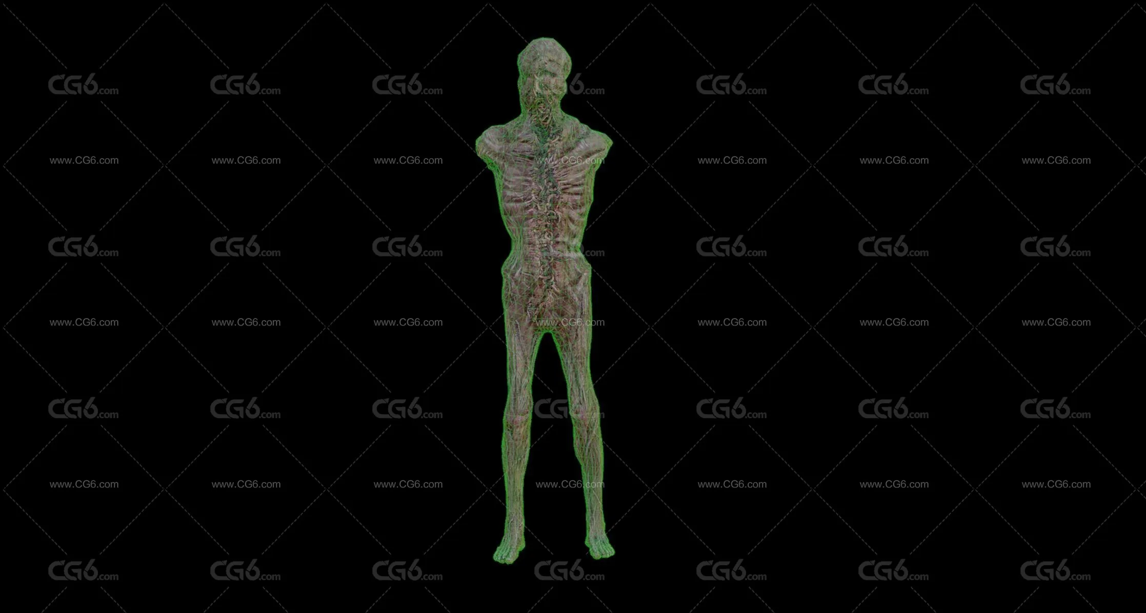 尸体 僵尸骨骼 妖怪 魔鬼 突变体 丧尸 吸血鬼 怪兽 游戏写实的恐怖电影道具 牢笼 刑具3D模型-3