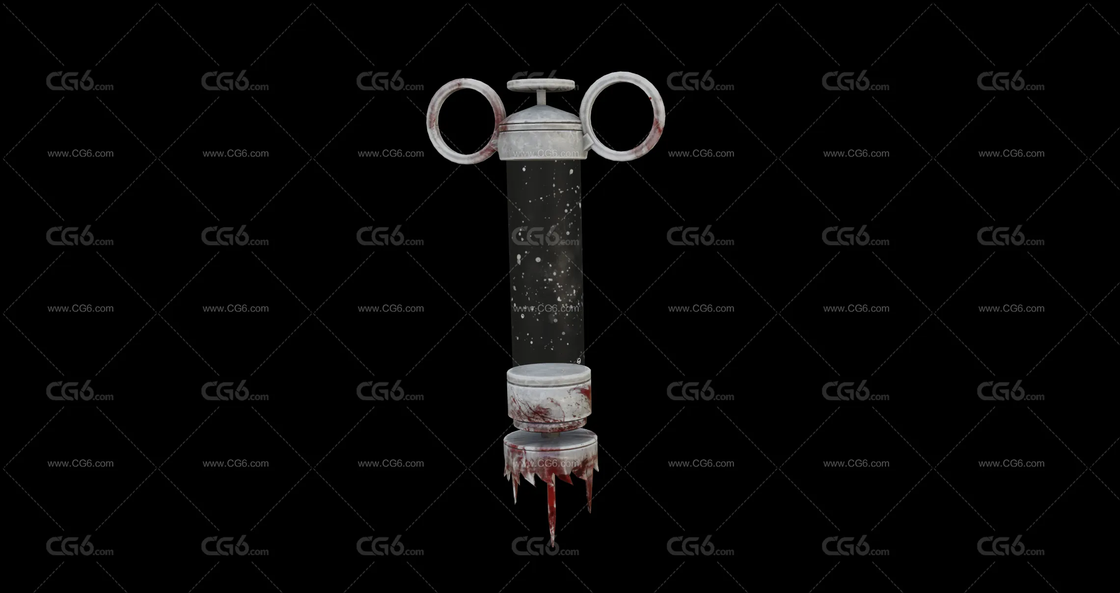 次时代PBR恐怖电影 游戏 惊悚 注射器 道具 枯萎病注射器3D模型-2