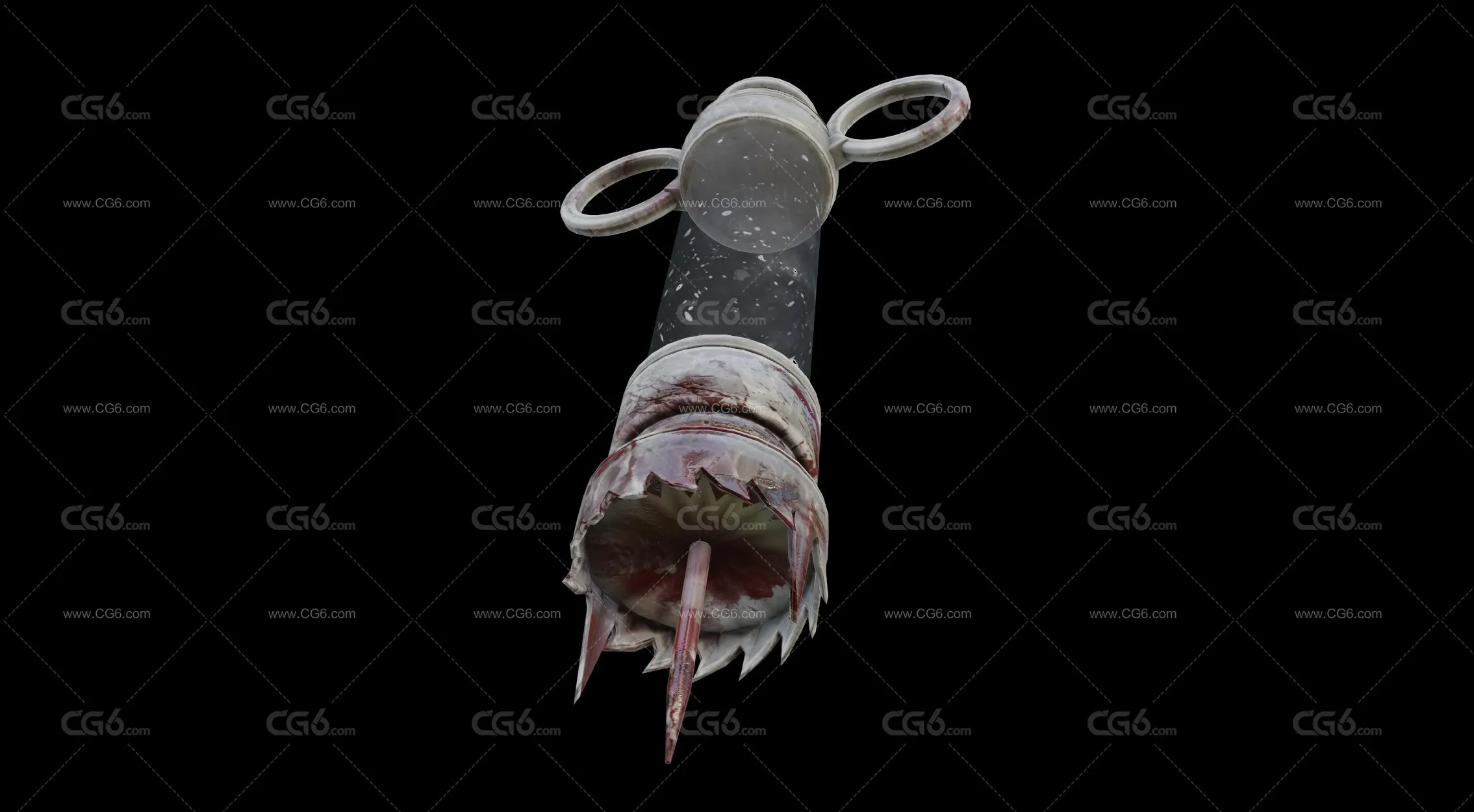 次时代PBR恐怖电影 游戏 惊悚 注射器 道具 枯萎病注射器3D模型-4