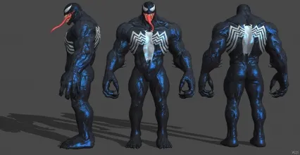 英雄怪物系列 致命毒液 变异毒液 毒液 夜魔 怪物 生化怪兽带绑定3D模型