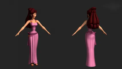 卡通女角色 美女 希腊美女 罗马美女 女神 西方美女 游戏人物带绑定3D模型