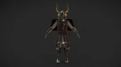 次世代武士装 日本武士服装 幕僚 战士盔甲套装 盔甲套装 盔甲 铠甲 武将 鬼武者 4K贴图 幕府时代服装