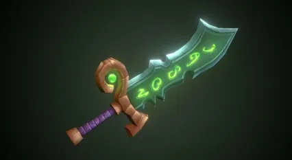 LOWPOLY卡通传奇宝刀 屠龙刀 魔法宝刀 魔刀 卡通武器3D模型