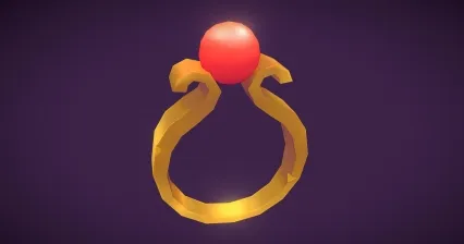 LOWPOLY卡通能量戒指 卡通戒指 权力戒指 宝石戒指 钻石戒指 魔法戒指 魔戒3D模型