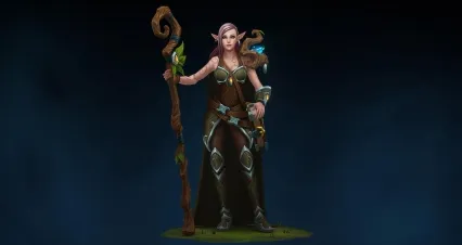 卡通手绘美女魔法师 女巫 精灵女战士 圣女 森林精灵法师 巫婆 森林女战士 女武士3D模型