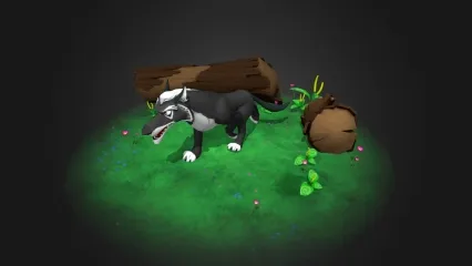 狼 大灰狼 卡通 微场景