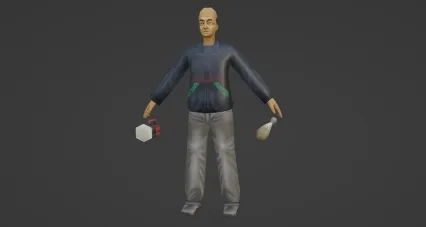 卡通老人 家人 卡通老头 老爷爷 穿运动服的老伯 卡通人物 路人中年秃顶大叔 工人 常服 工作人员
