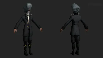 人形怪物 鲨鱼人 西方贵族 绅士 半兽人 游戏人物带骨骼绑定3D模型