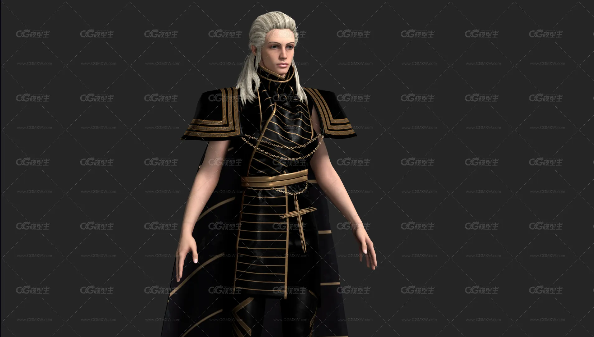 精灵女王 精灵美女骑士 女战士 冷艳美女 精灵族 魔法师 女巫 女皇后 贵族 贵妇人骨骼绑定-2