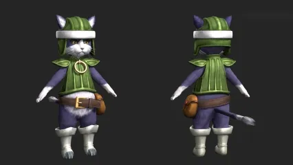 勇士猫 武士猫 白猫 猫人战士 隐士猫 蓝猫 紫猫 猫学徒 猫角色 游戏角色带骨骼绑定3D模型