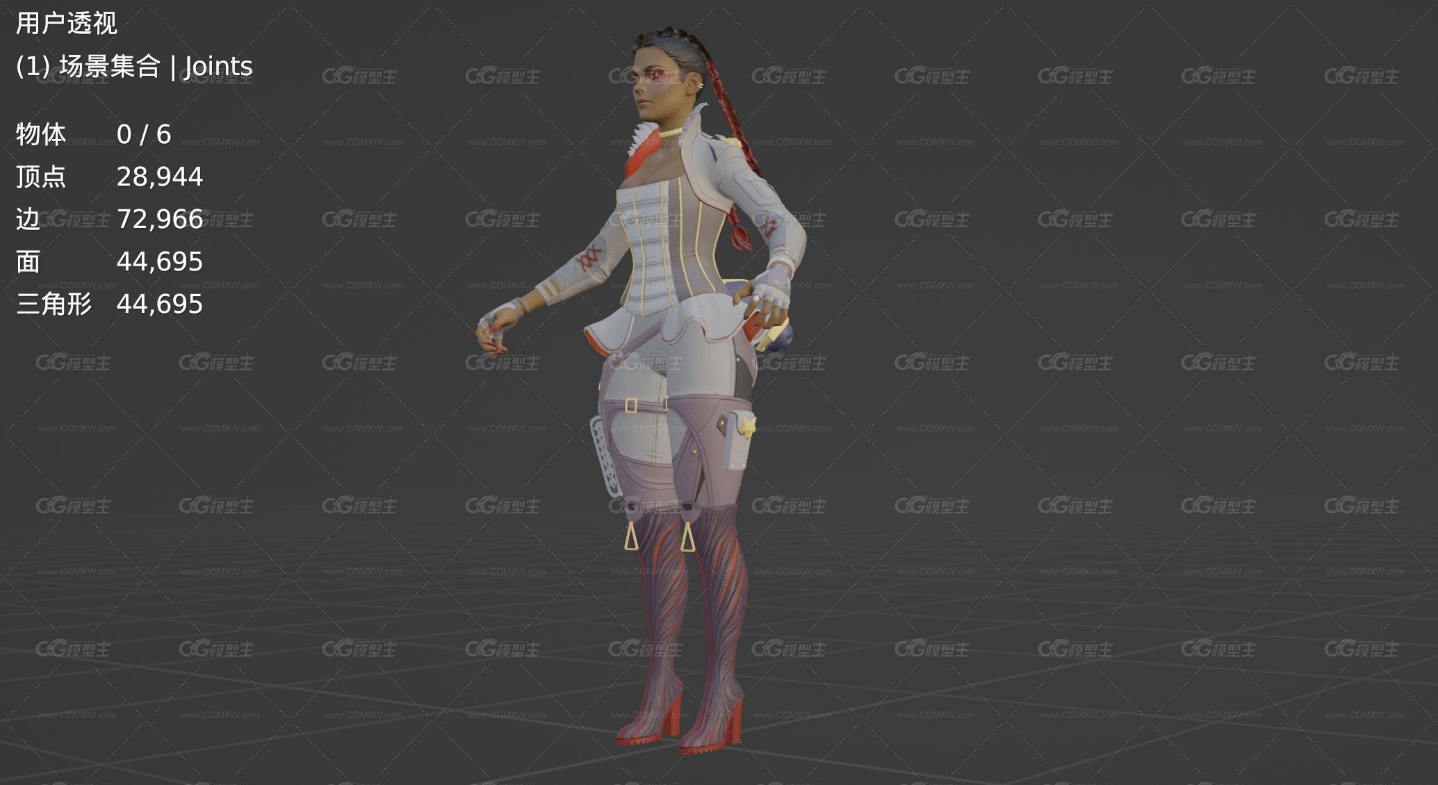 未来美女战士 探险家 赏金猎人 科幻女战士 太空战士 次时代警察 科幻战警 雇佣军 女武神 宇宙战警3D模型-3