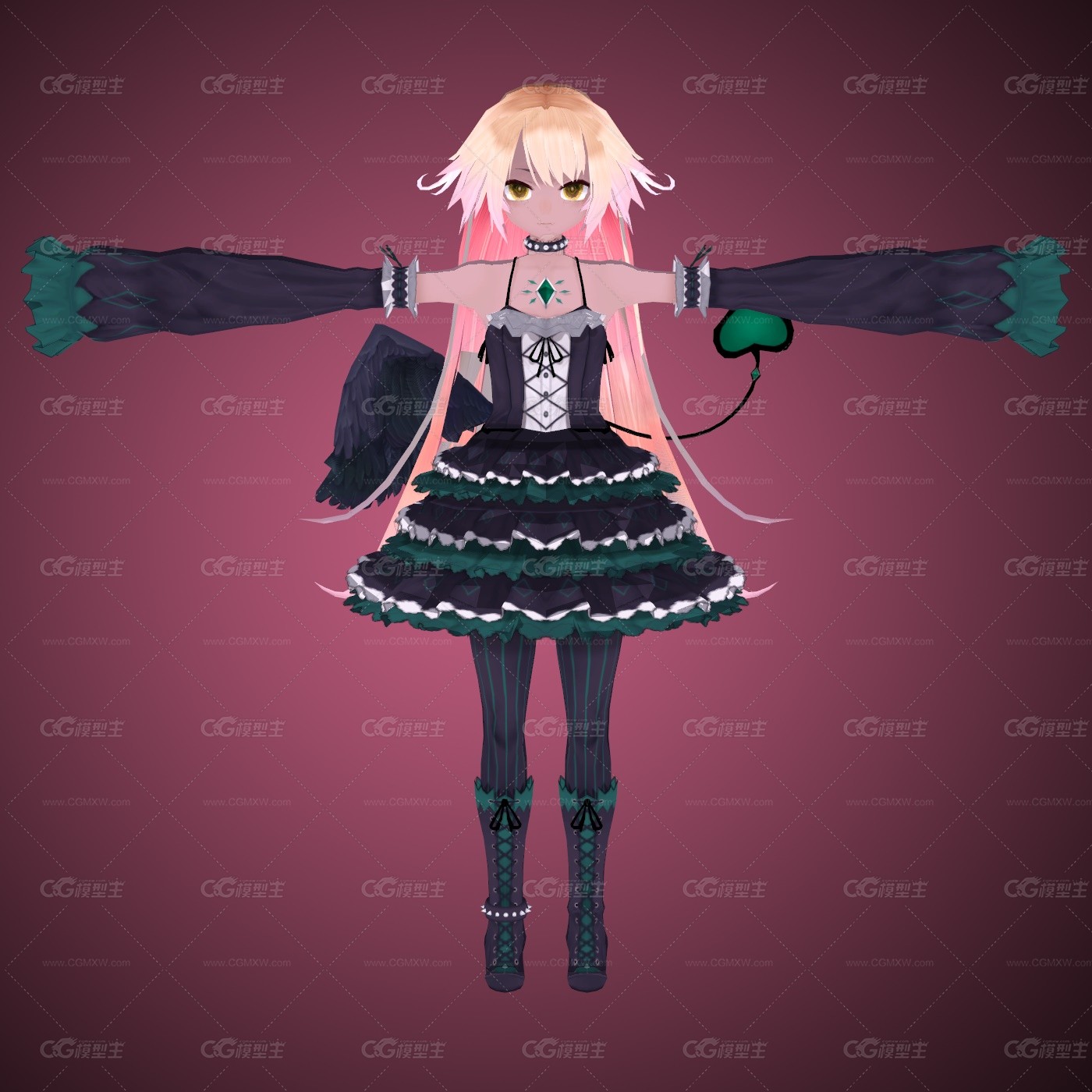 卡通手绘 贵族小姐 小姐姐 公主 性感美少女 学生 卡哇伊 小萝莉 二次元 动漫女生 女孩 美女带骨骼绑定-1