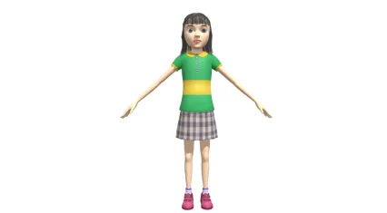卡通女孩 可爱女孩 小女孩 女高中生 青年女子 休闲装女子