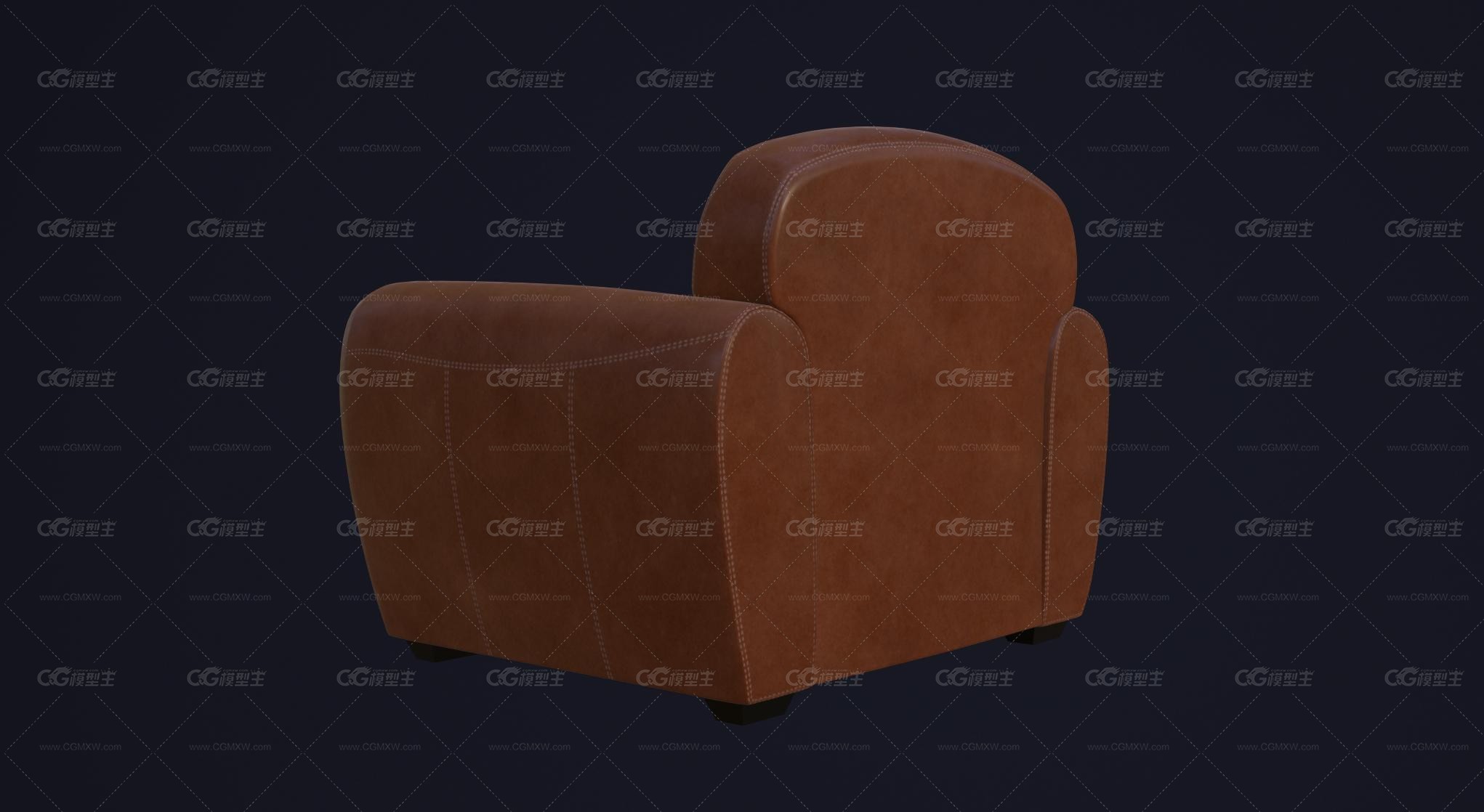 真皮沙发 单人沙发 复古家具 老式家具 皮质沙发 真皮沙发 棕色沙发-4