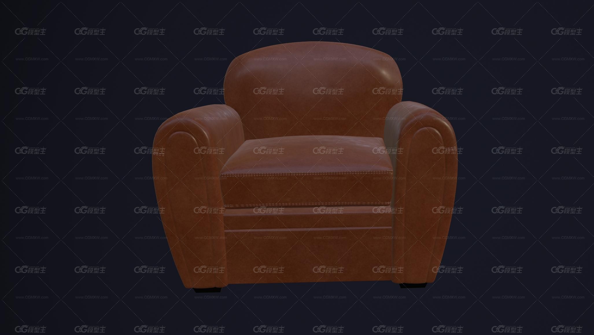真皮沙发 单人沙发 复古家具 老式家具 皮质沙发 真皮沙发 棕色沙发-2