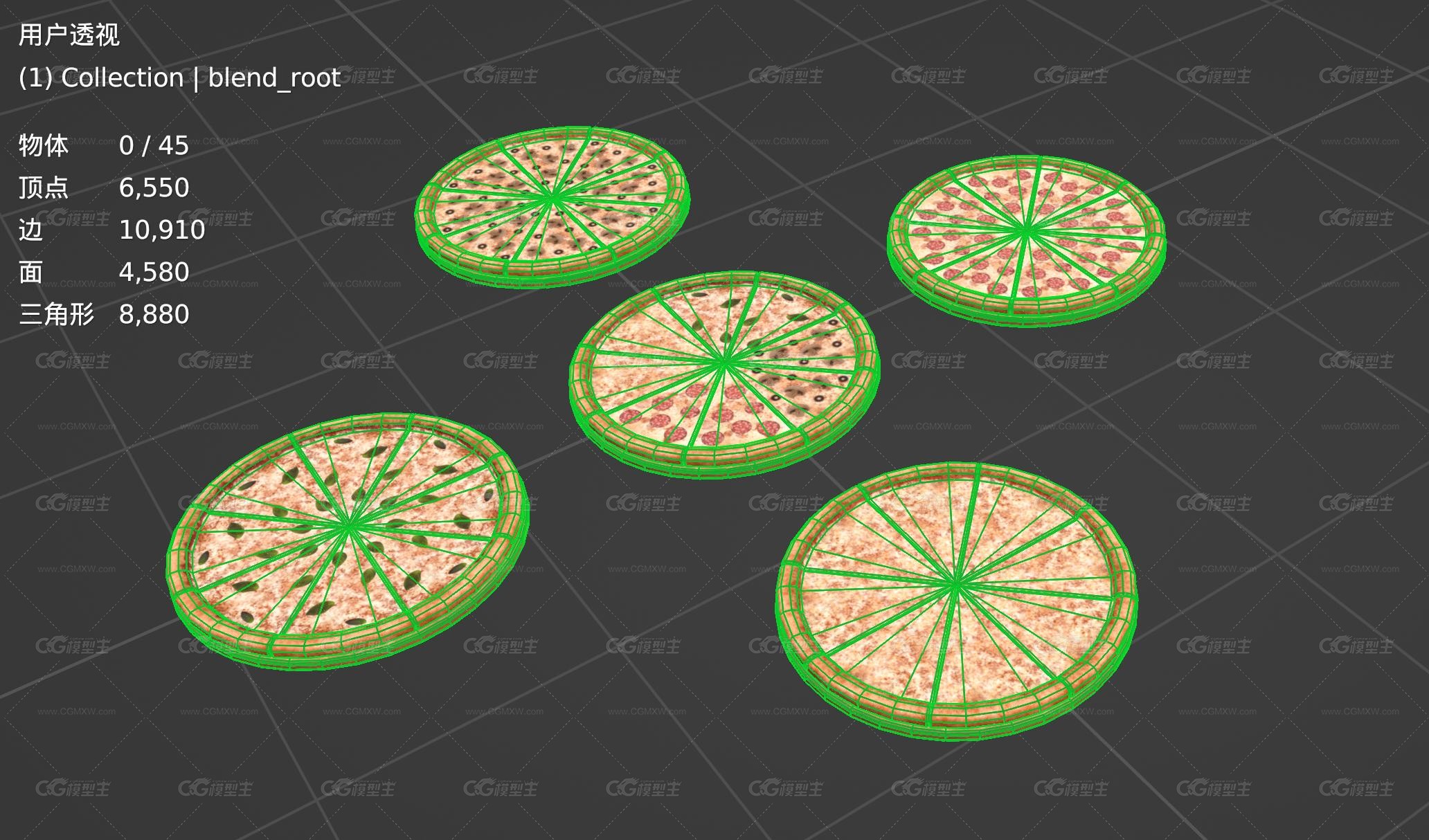 西餐 培根蔬菜披萨 食品美食 熟食 Pizza食物 熟食 写实披萨 芝士培根披萨 芝士培根番茄披萨-5