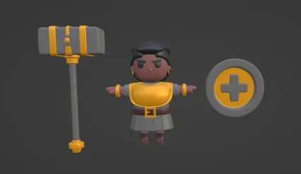 Q版卡通战士治疗师 中世纪战士 魔法师 士兵 武士 侍卫 骑士游戏角色